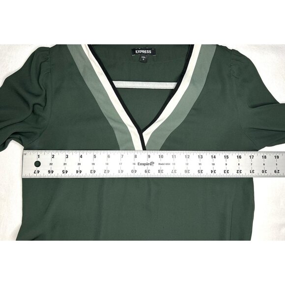 Express Chiffon Blouse Womens S Button Cuff Flowy Gorgeous Office Staple Career - Picture 5 of 10